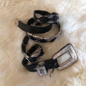 Vintage Black and Silver Western Belt